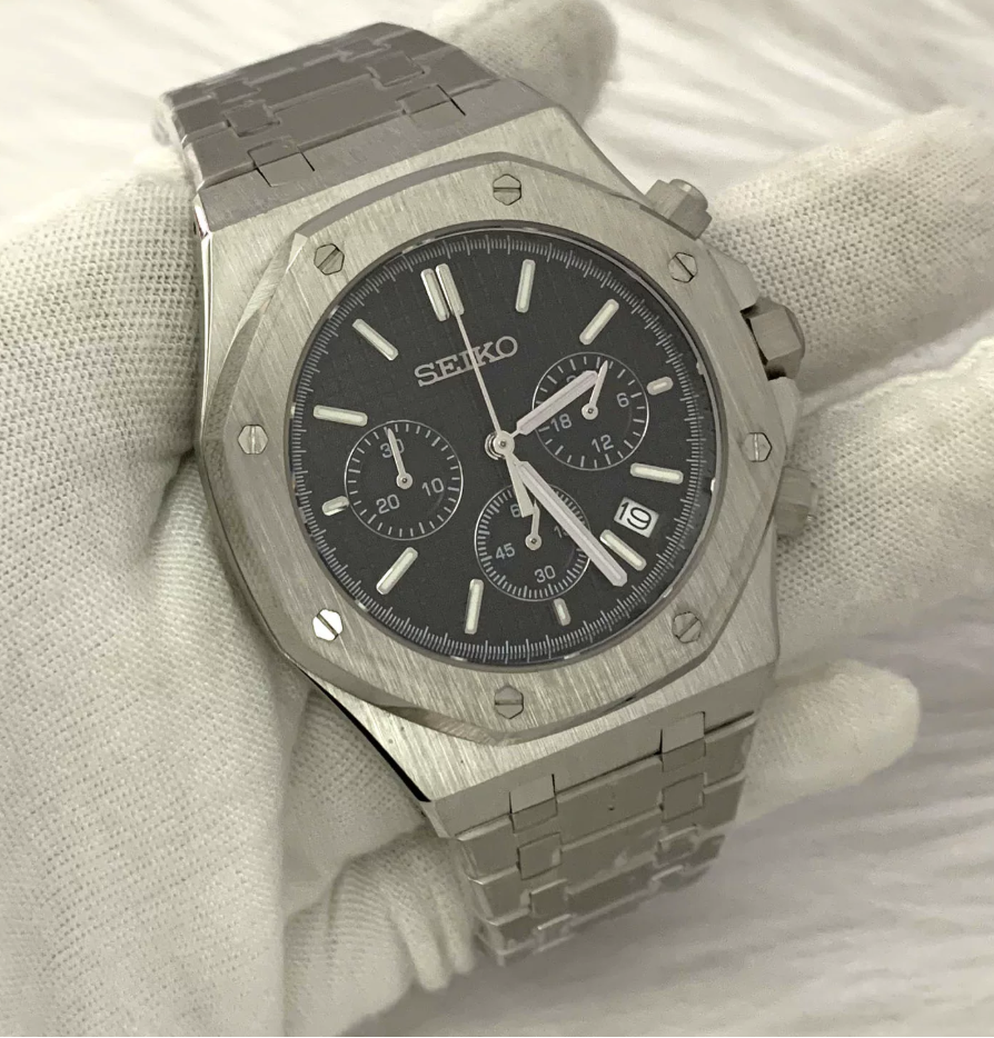 Octagon Graphite — Steel case, slate grey chronograph dial